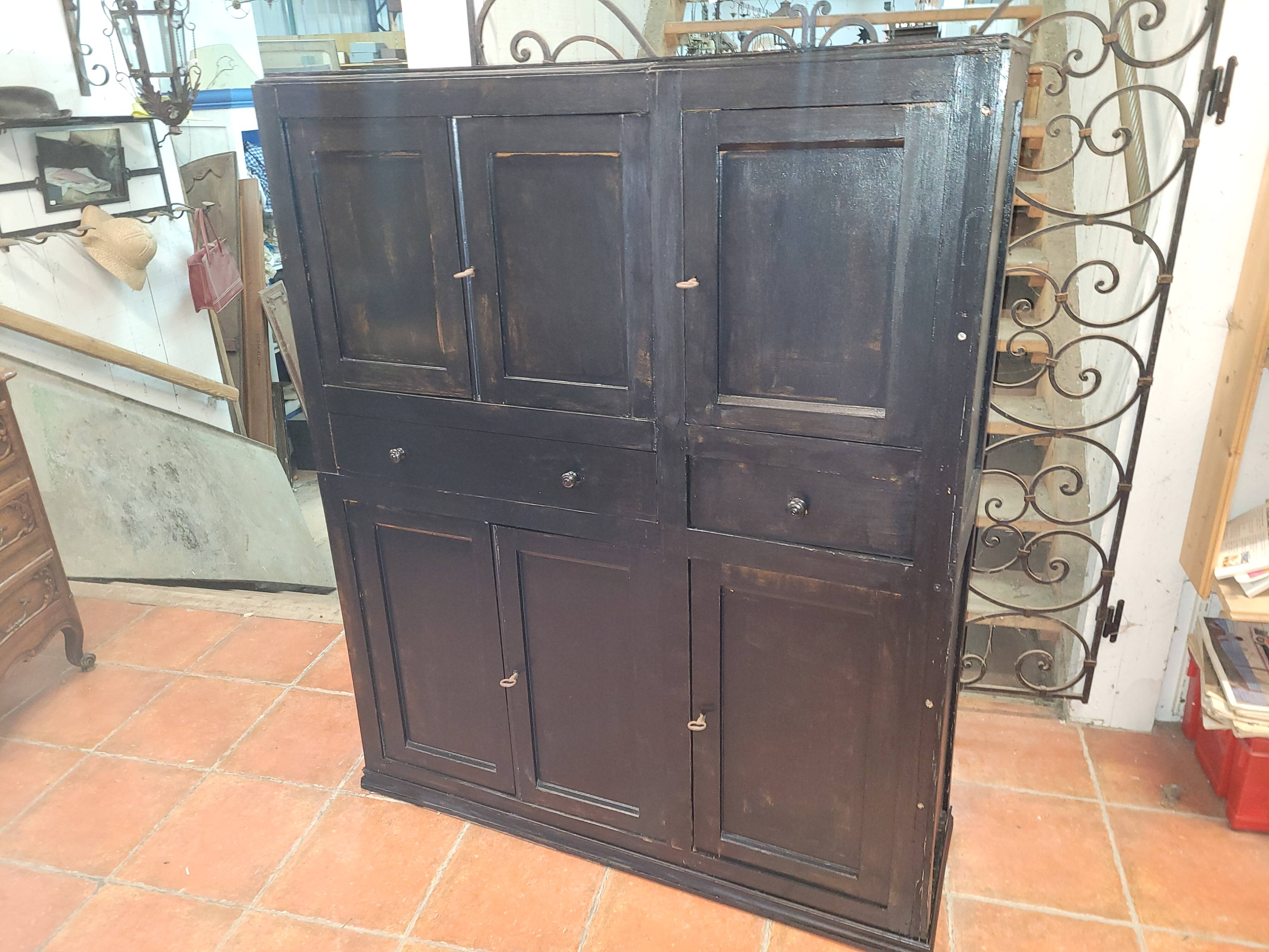 Black patinated high sideboard