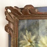 Framed old watercolor flowers M Réginal