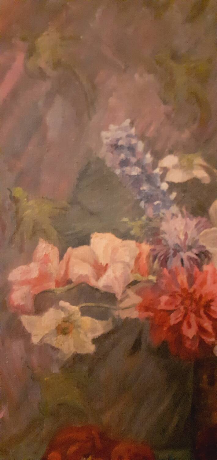Painting, oil on canvas 1900 bouquet of flowers