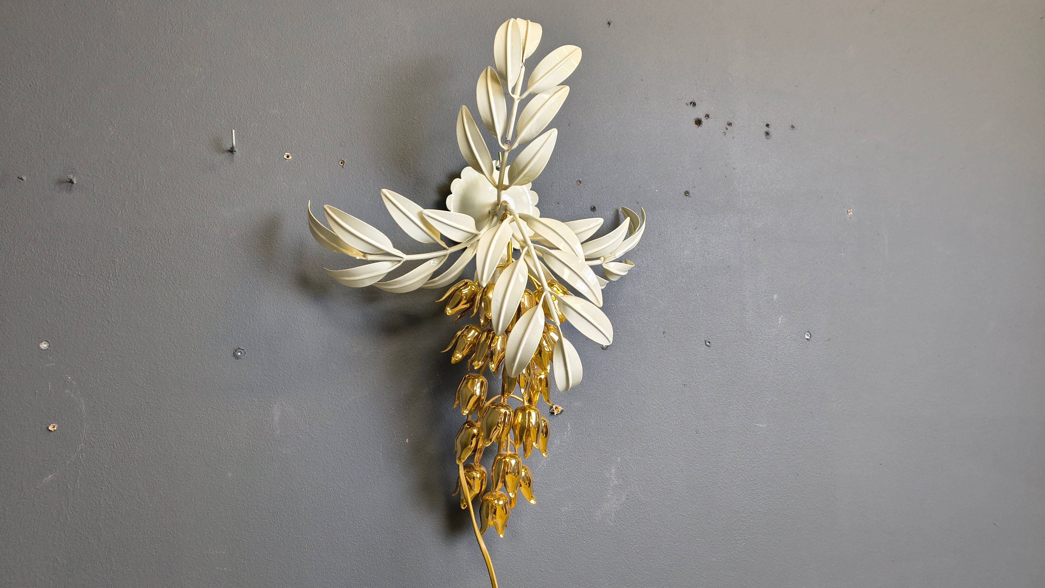 Vintage floral wall lamp by Hans Kögl, 1970s
