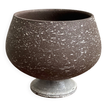 Vintage ceramic "birch bark" planter / flower pot, Chamotte