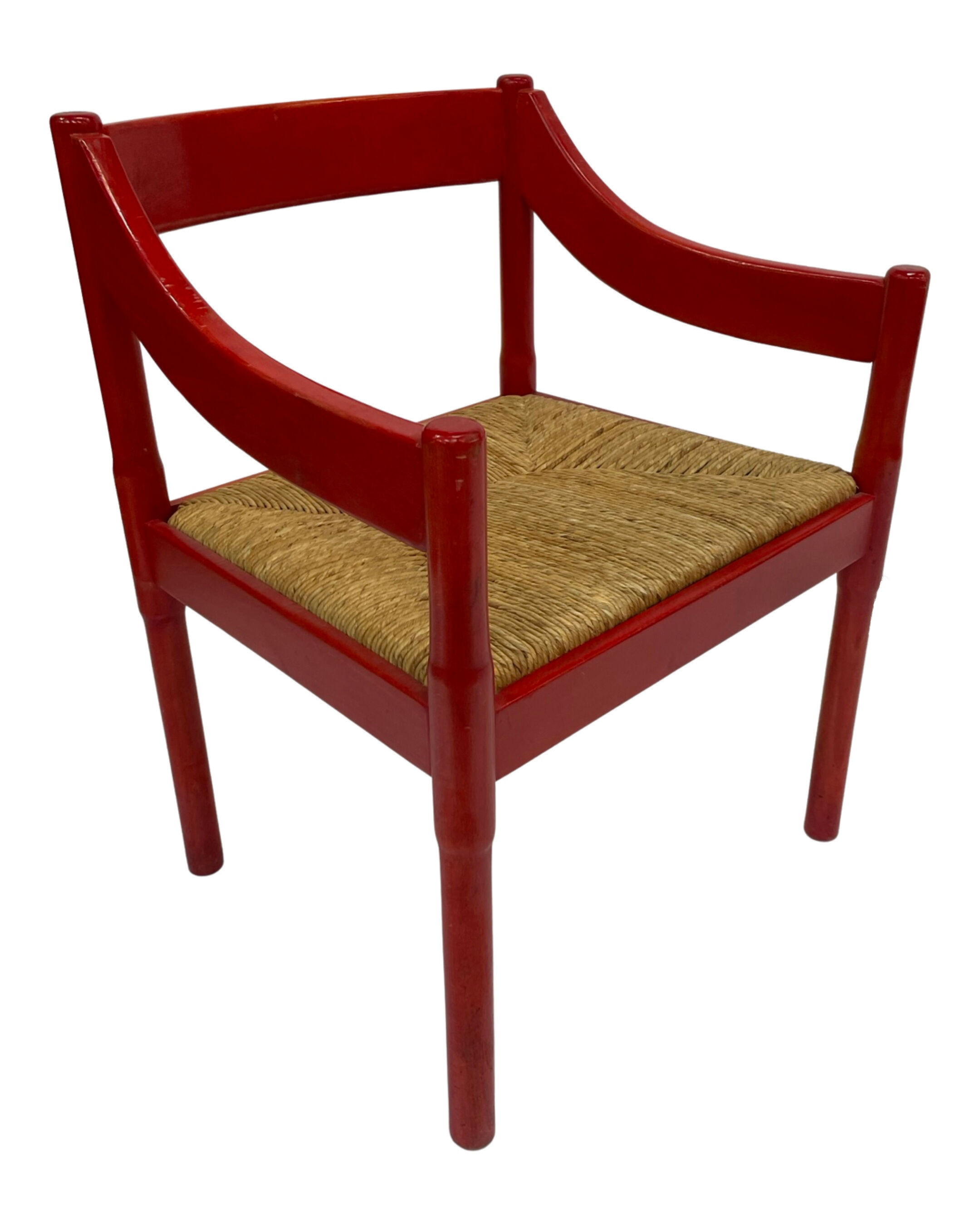 Fauteuil Carimate modèle 892 Vico Magistretti pour Cassina en rouge