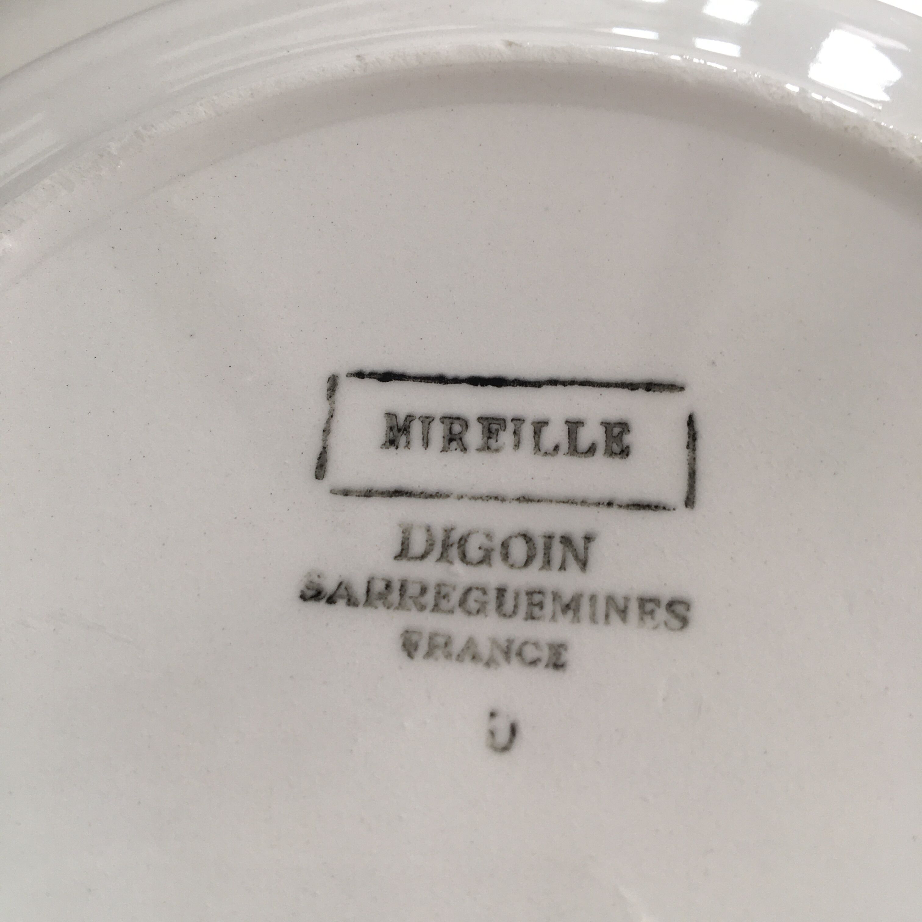 Set of 10 hollow plates "Mireille" Digoin Sarreguemines
