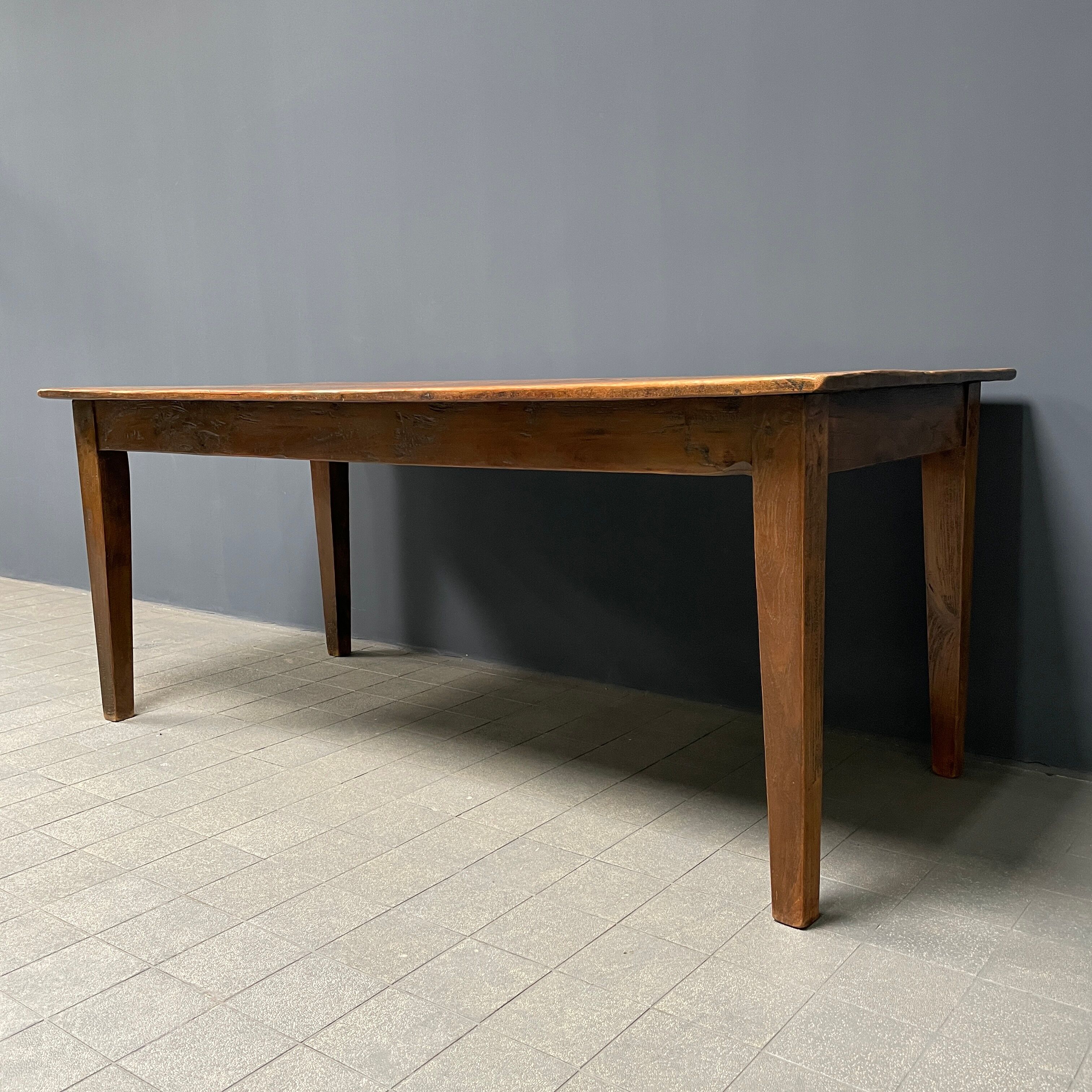 Rustic french farmhouse dining table made of oak and elm