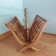 Turned wooden magazine holder