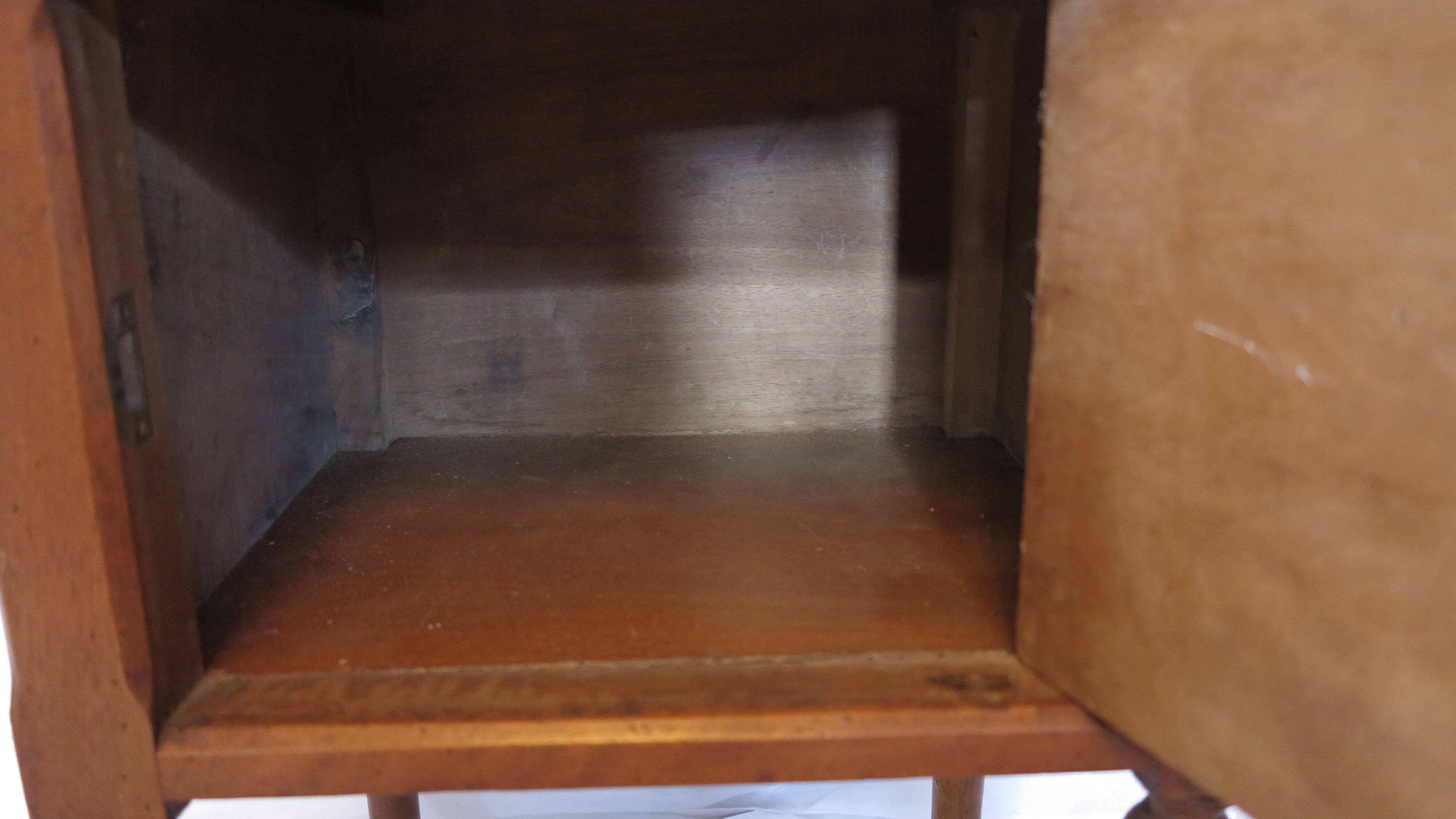 Nightstand walnut with marble top