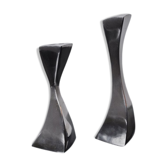 Pair of Swan candlesticks by Matthew Hilton, England, 1980