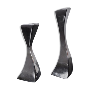 Pair of Swan candlesticks by Matthew Hilton, England, 1980
