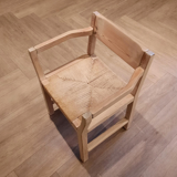 Set of 4 pine chairs with Tage Poulsen paper rope seat for Gramrode 1970