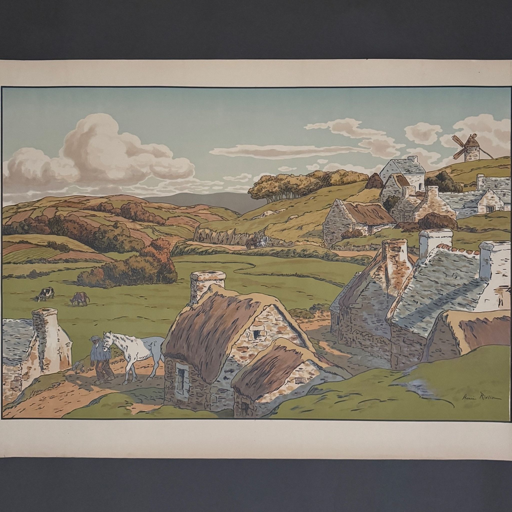 Lithographie par Henri Rivière Les Aspects de la Nature - Le Vallon