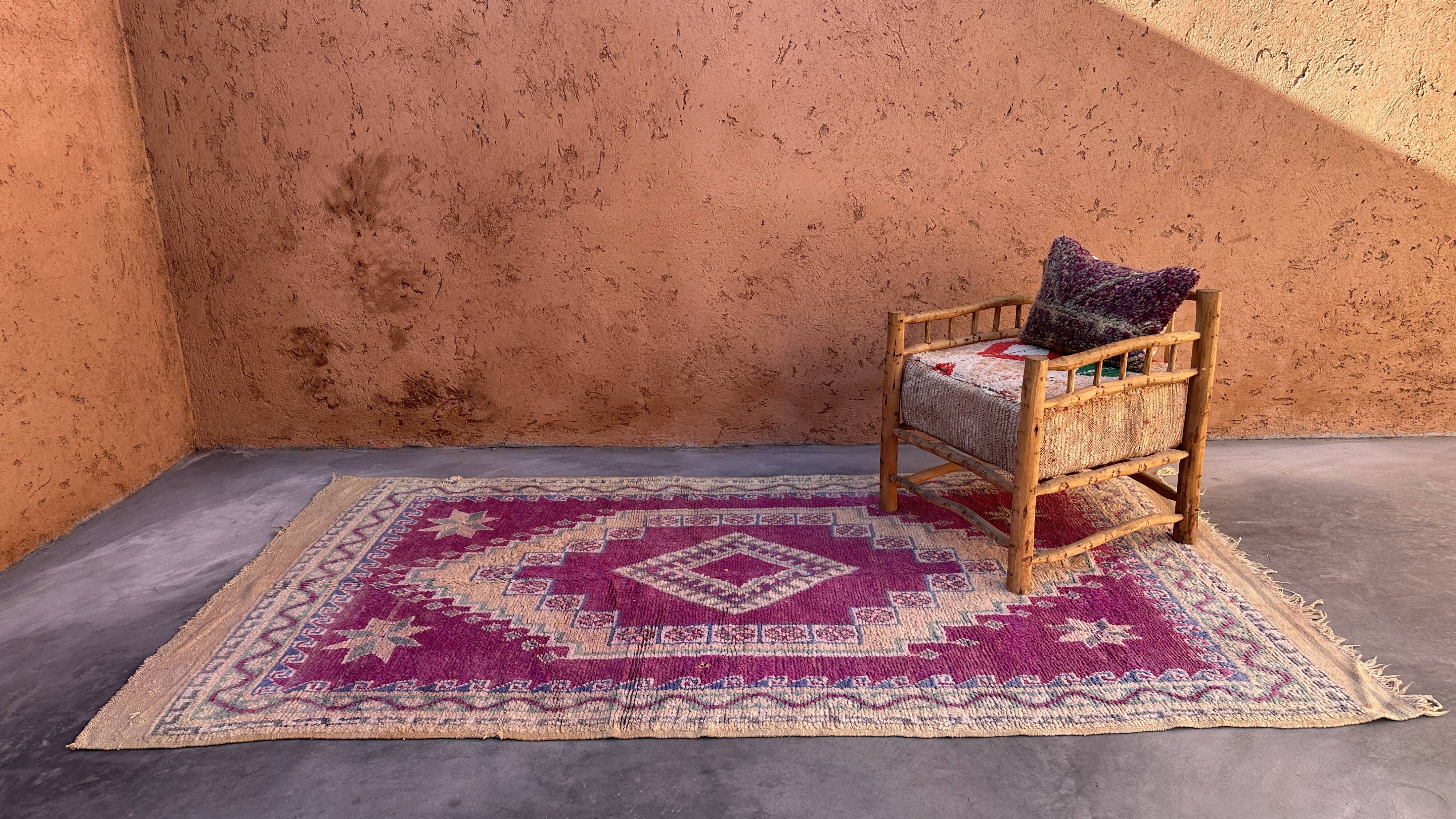 Moroccan rug Ait Bou Sbaa purple - 304 x 158 cm