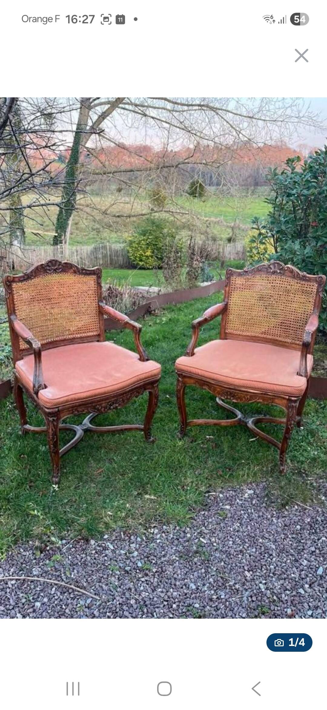 Pair of Regency style armchairs