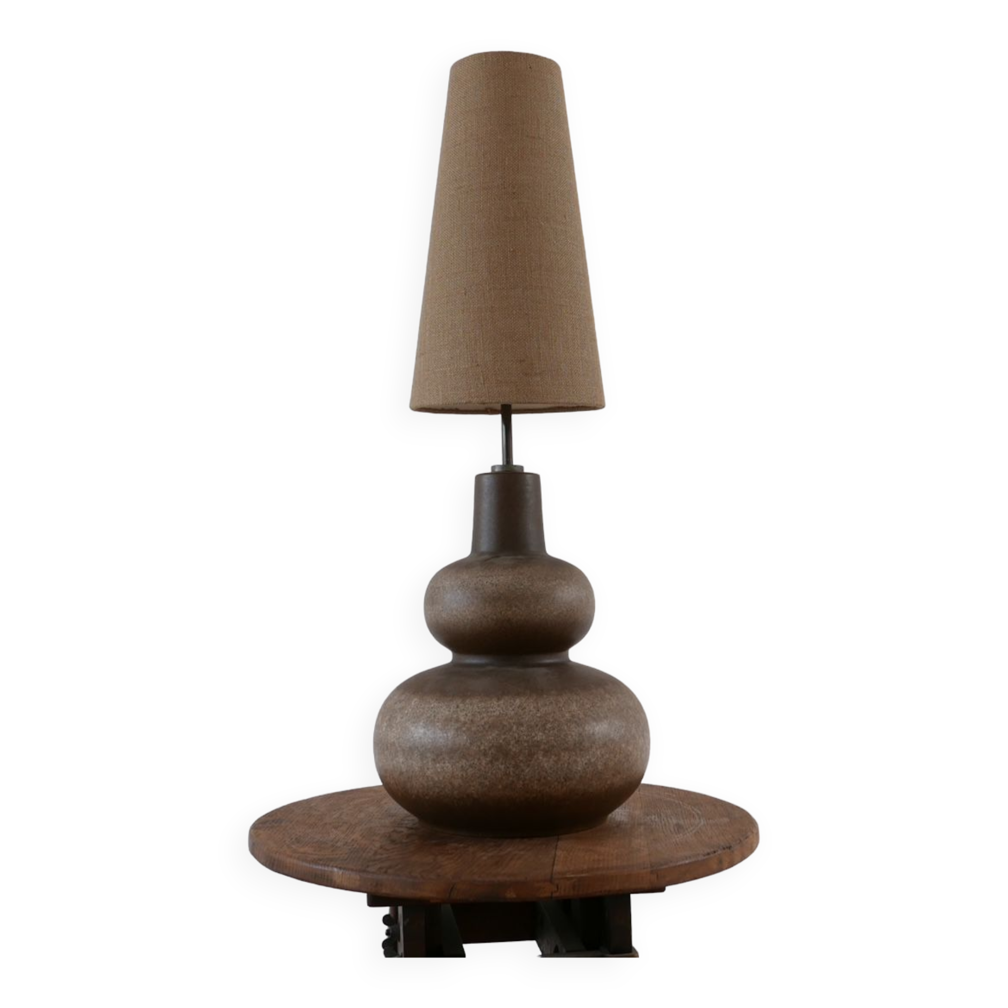 Mid-century ceramic 'gourd' english table lamp