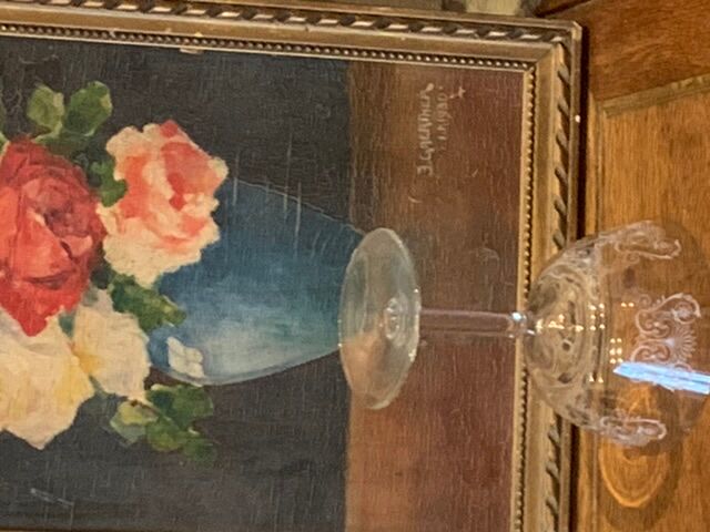 6 vintage butterfly champagne glasses