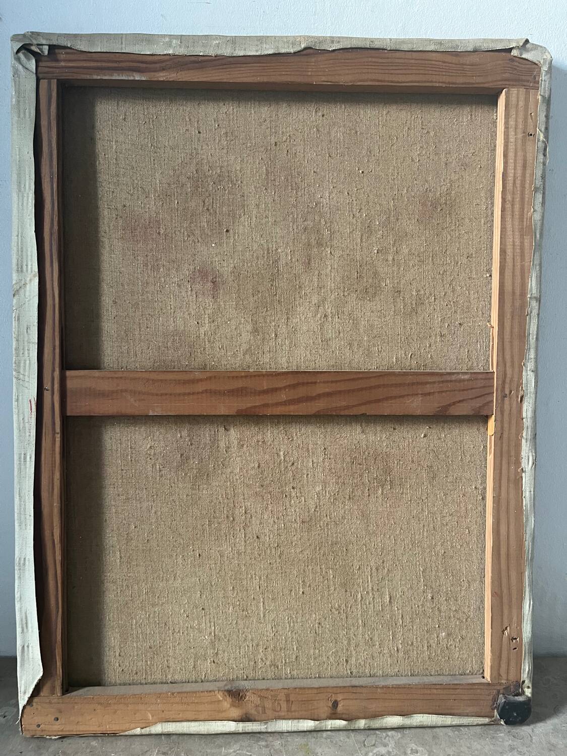 Bouquet of flowers in a blue vase, signed