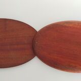 Vintage wooden travel mirror signed