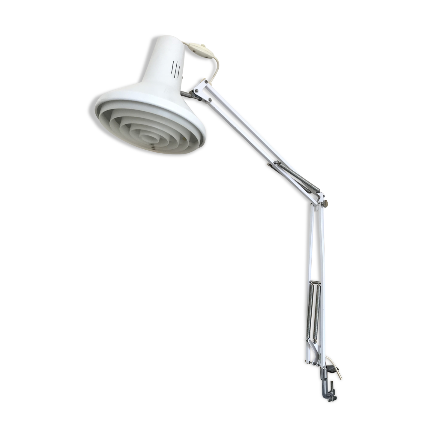 White hinged luxo lamp