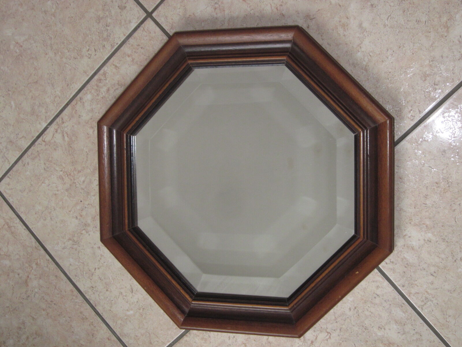 Octagonal wooden mirror  47x47cm