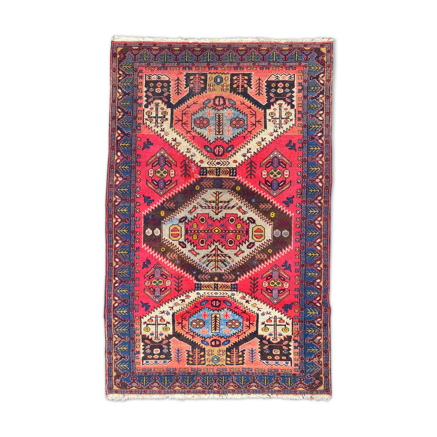 Handmade Vintage Caucasian carpet 116x185 cm