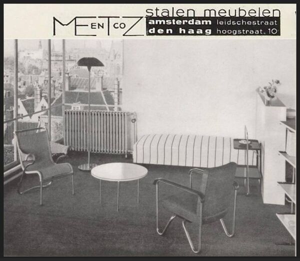 Table pliante moderniste des années 1930 de Metz & Co Amsterdam