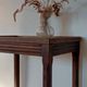 Vintage wooden wheeled side table/console.