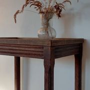 Vintage wooden wheeled side table/console