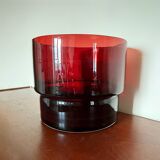Cache pot verre rouge années 60