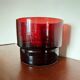 Red glass flowerpot from the 60s