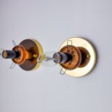 Pair of "cocoon" wall lights, polymer and pine, Italy, 1970
