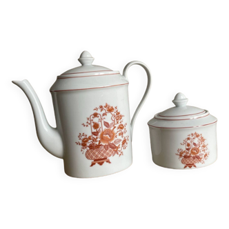 Teapot + sugar pot, Berry porcelain