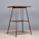 Vintage metal side table with double glass top, Italy, 1960s.