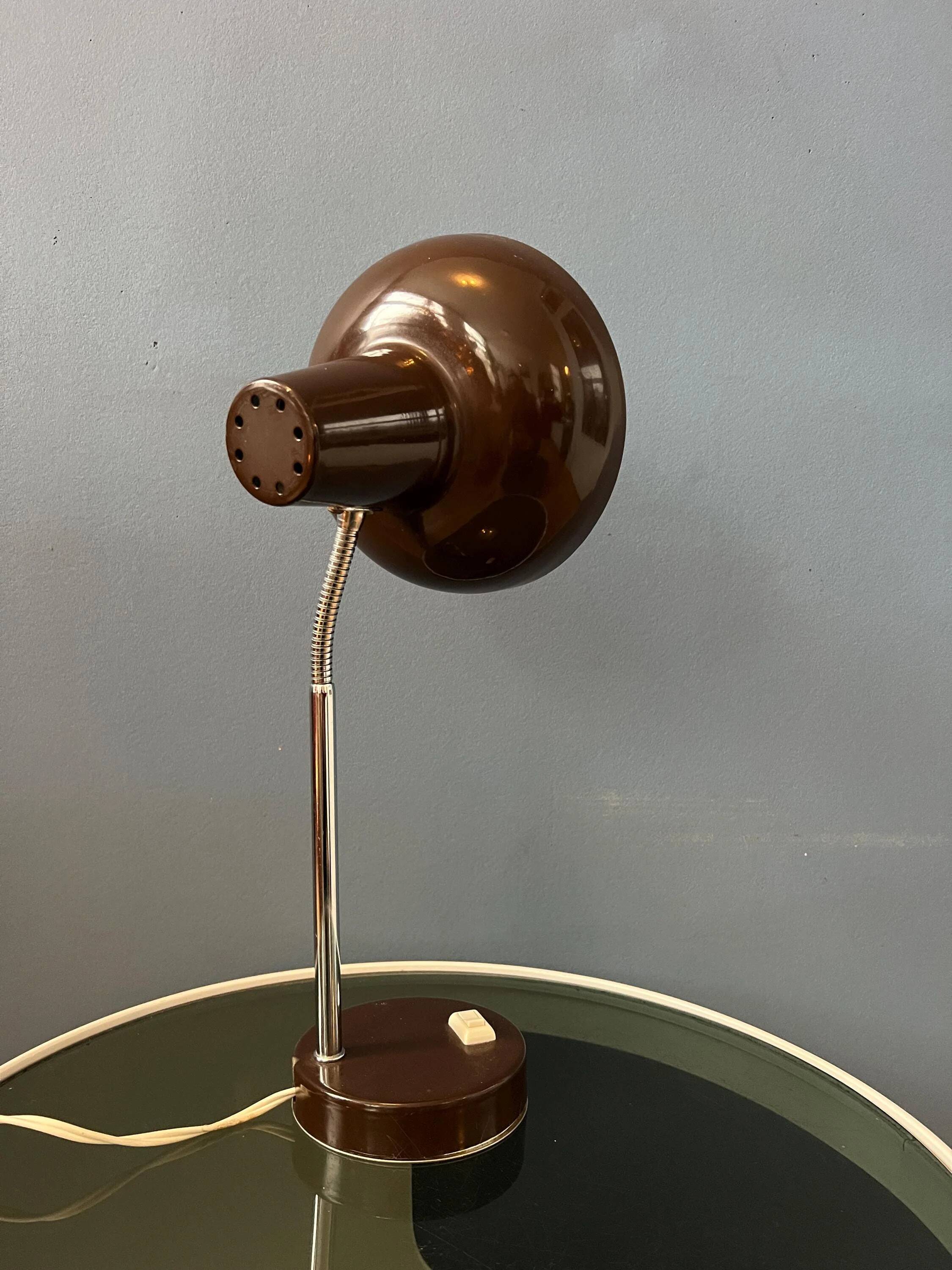 Vintage brown metal table lamp