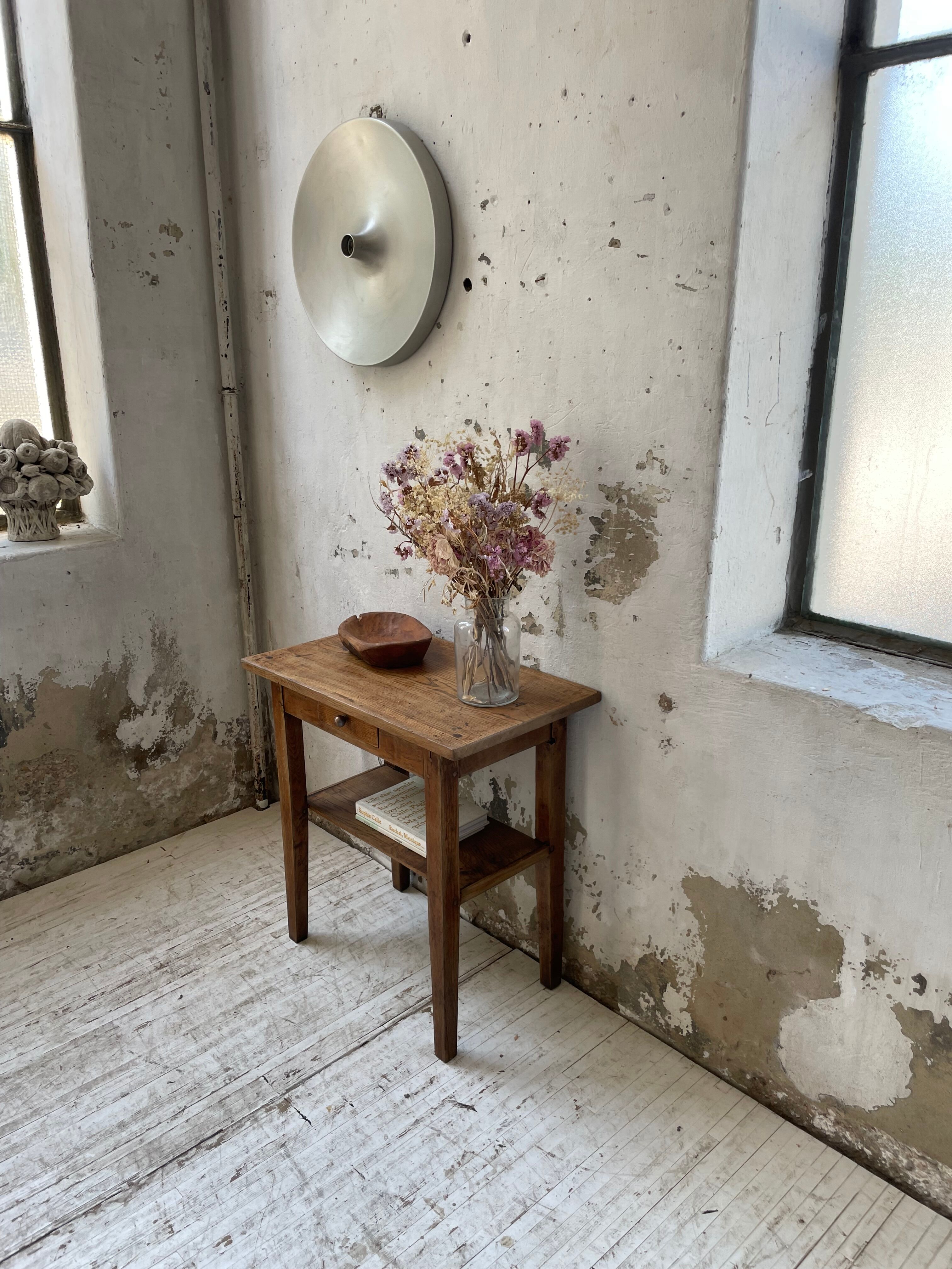 Oak console side table