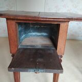 Pair of Louis Philippe style walnut bedside tables / work tables with flap