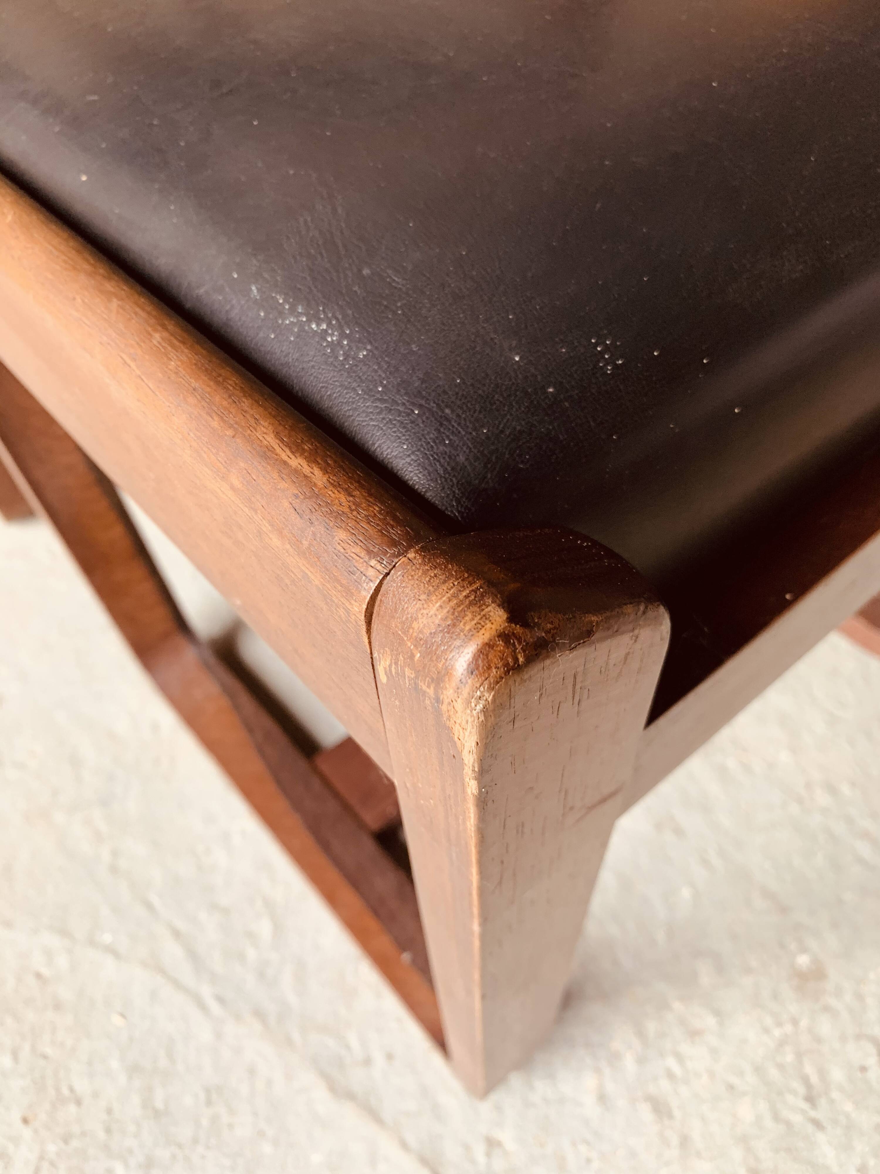 6 black chairs by Gunther Hoffstead for Uniflex - 1960's