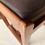 6 black chairs by Gunther Hoffstead for Uniflex - 1960's