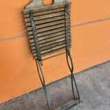 4 folding chairs vintage terrace bistro 60s in metal & wood