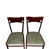 Chaises de salle à manger en bois de hêtre aux tons verts, années 1950