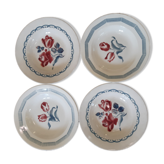 4 digoin sarreguemines plates