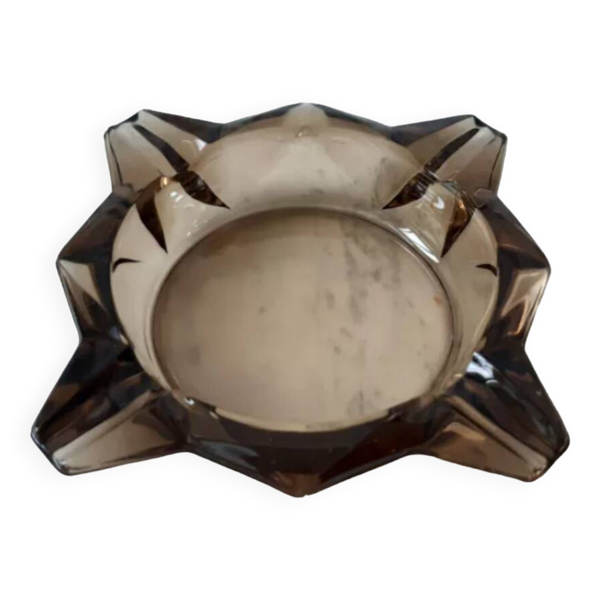 Cendrier vintage verre fumé Luminarc étoile