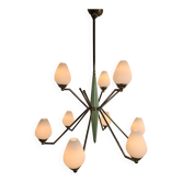 Mid-century Italian opaline glass chandelier