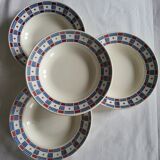 Set of 4 Vincennes earthenware soup plates, Paris.