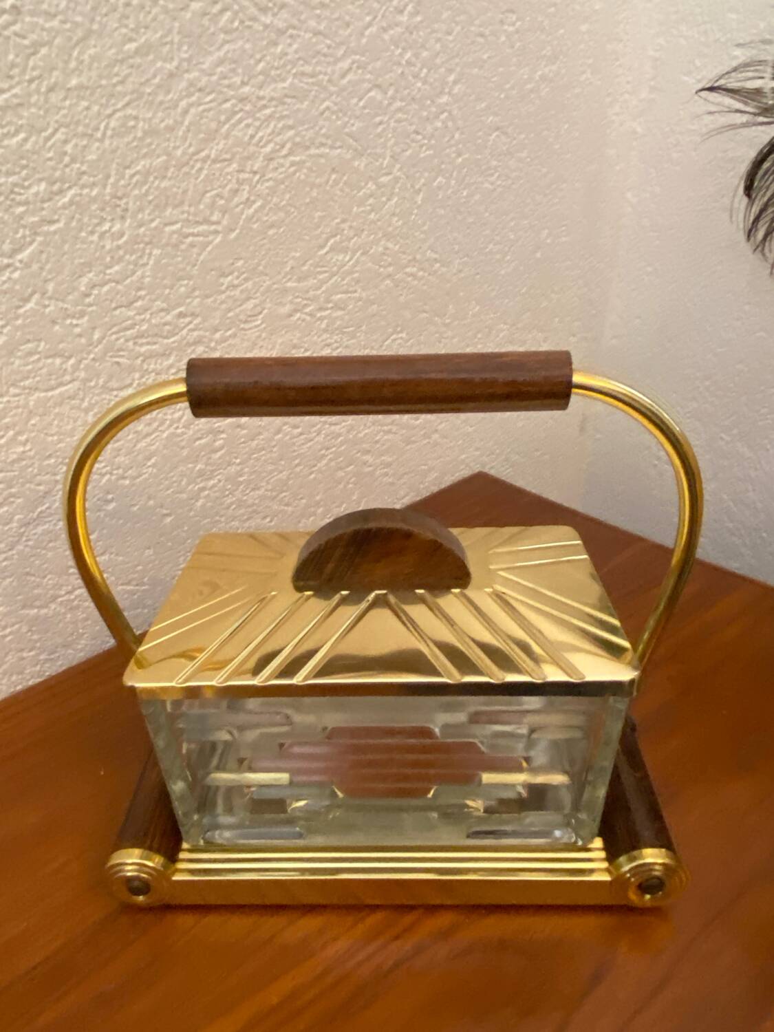 Art Deco biscuit box on a mirrored tray
