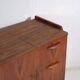 Mid-century walnut veneer sideboard with triangular handles – Czechoslovakia, circa 1960