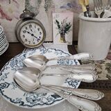 6 silver-plated metal tablespoons