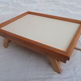 Foldable wooden serving tray