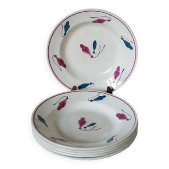 Set of 6 Givors soup plates, Perce-Neige model 1950