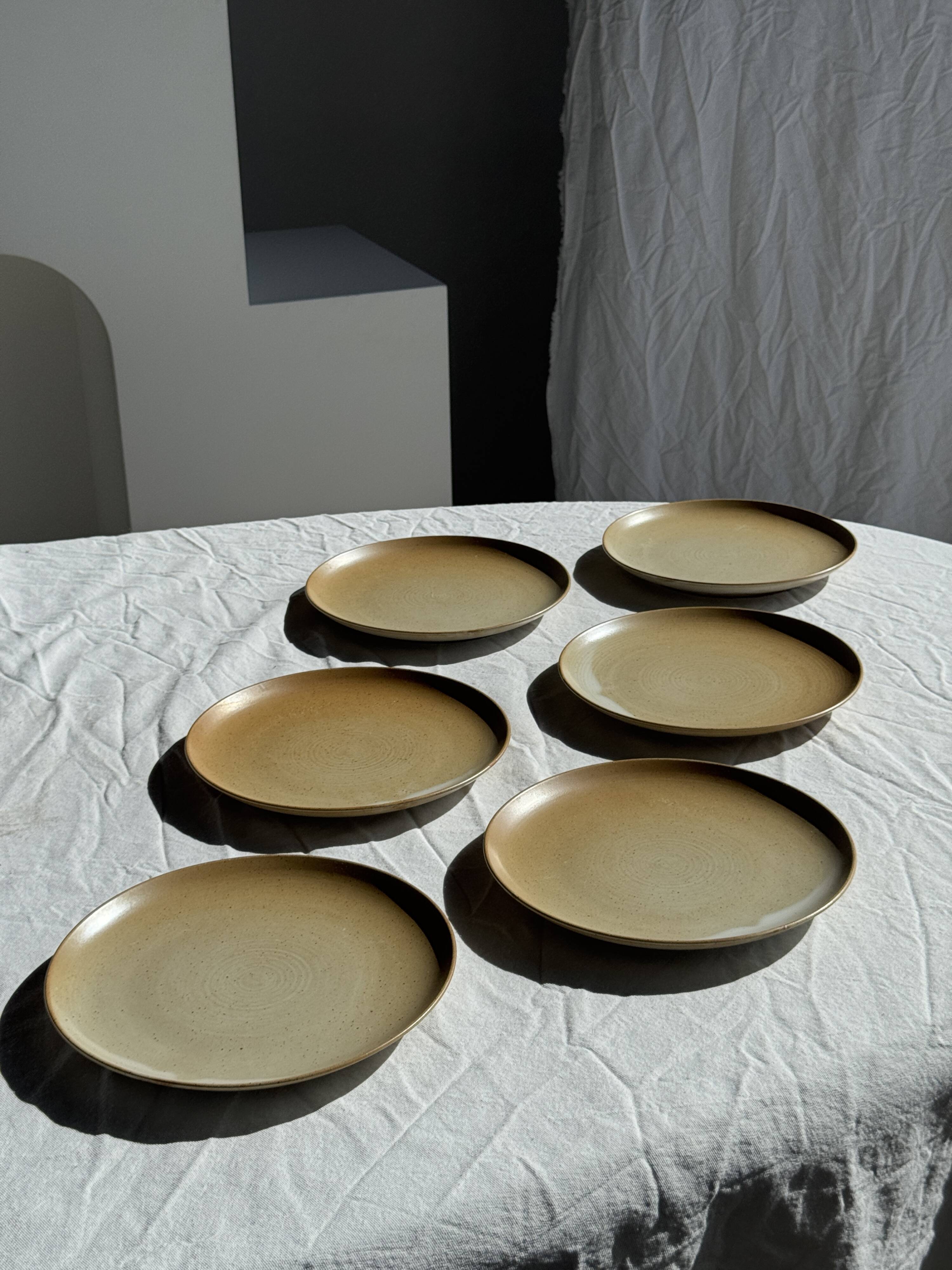 Set of 6 stoneware plates Village France D24