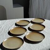 Set of 6 stoneware plates Village France D24