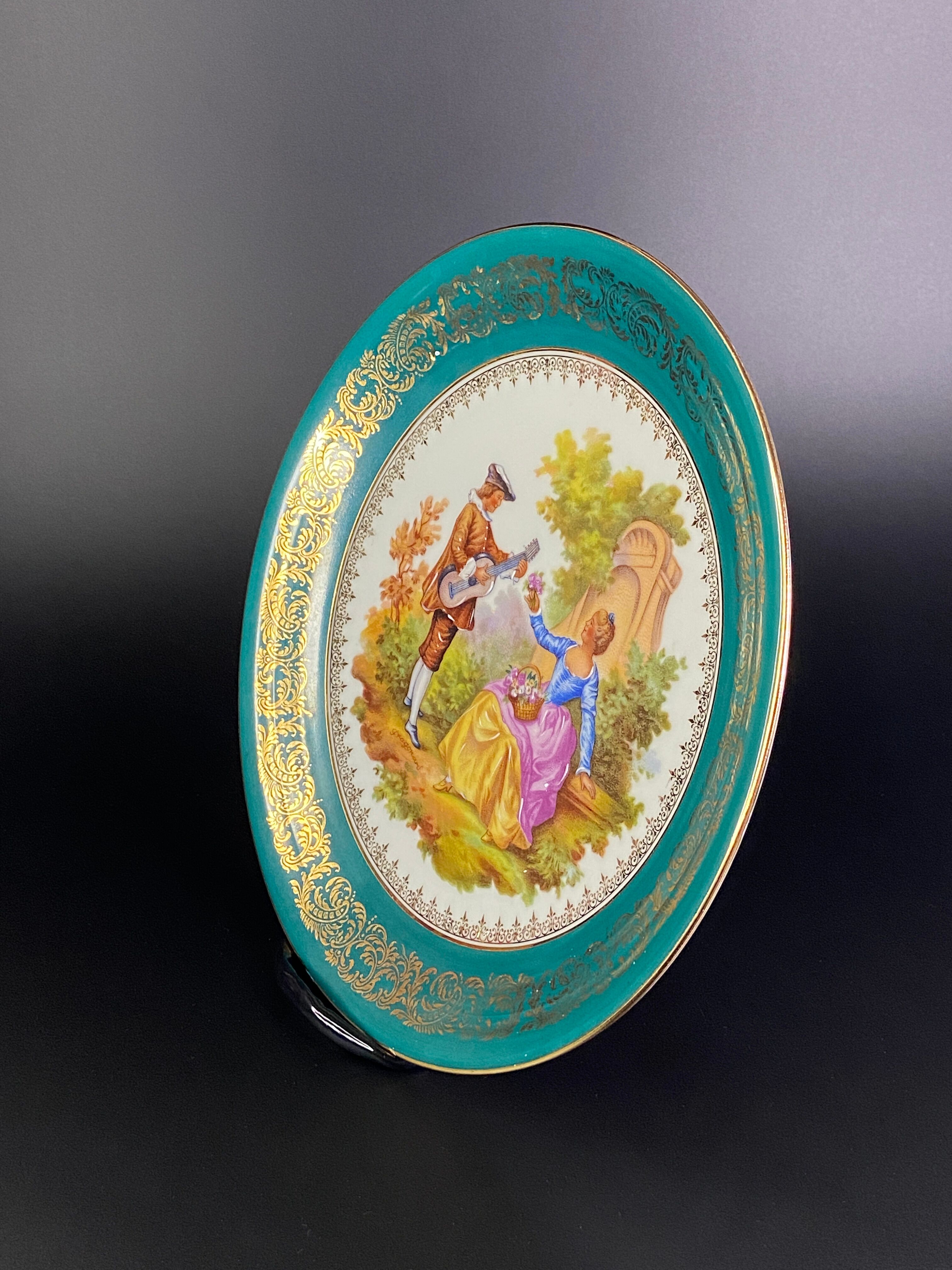 Assiette limoges porcelaine courting couple
